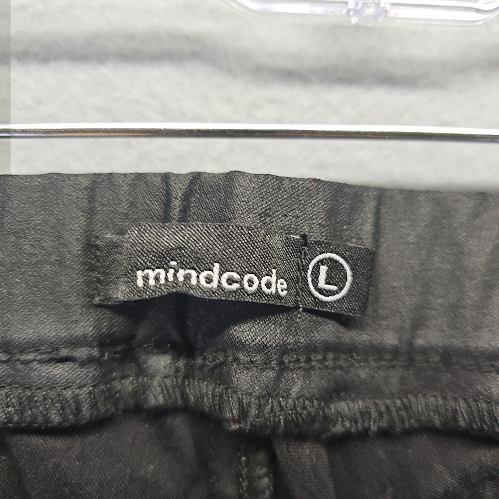 Mindcode Black Daux Leather Pull On Pants, Black, Size L